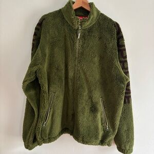 Supreme Shoulder Logo Fleece Jacket “Green” L